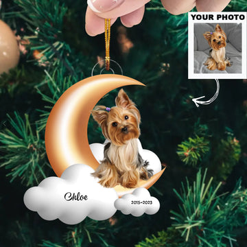 Custom Pet Photo Ornament, Pet Memorial Ornament, Pet Lost Gift | Pet Moon